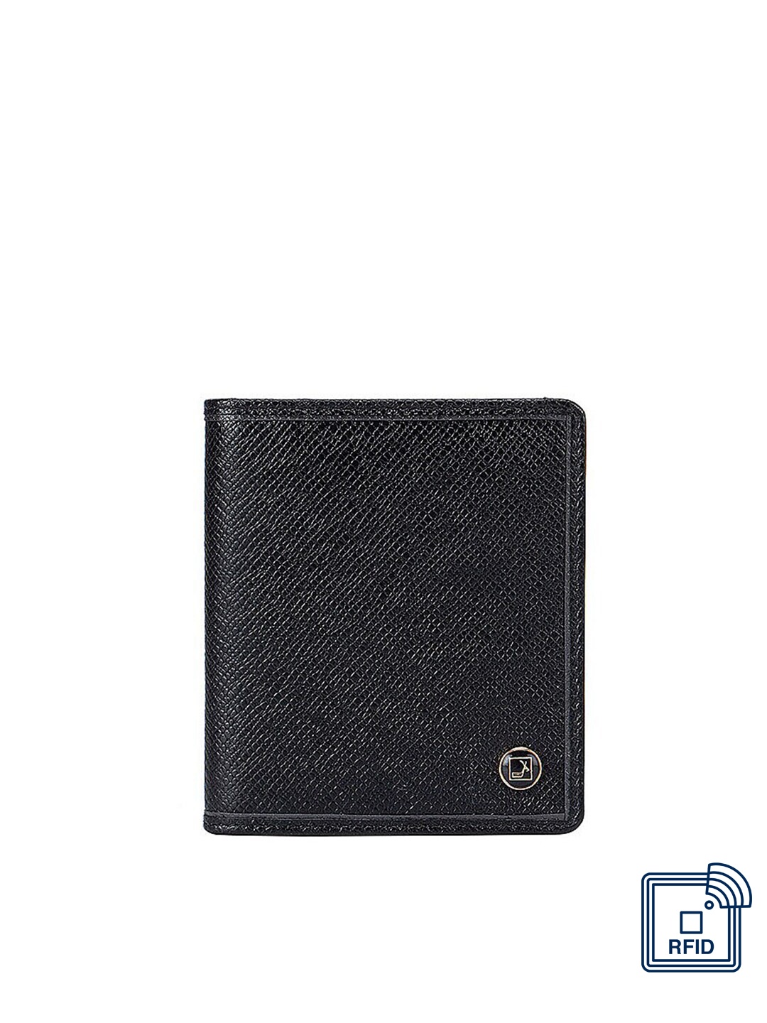 

Da Milano Men Black Textured Leather Card Holder