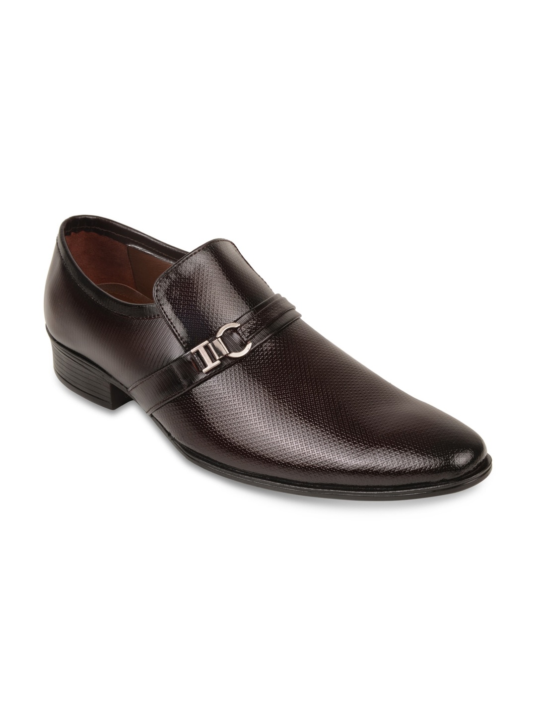 

Regal Men Maroon Textured Leather Formal Slip-Ons