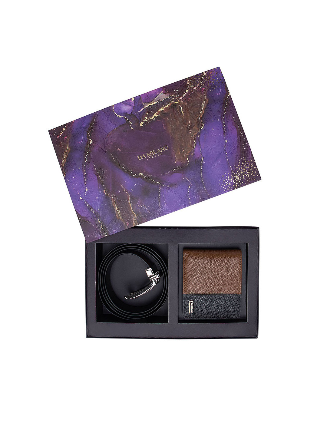 

Da Milano Men Brown Leather Accessory Gift Set