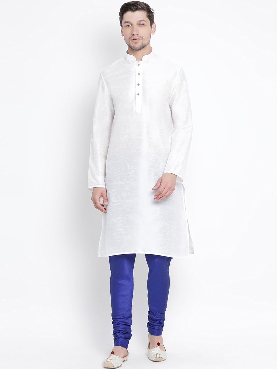 

VASTRAMAY Men White Kurta with Churidar
