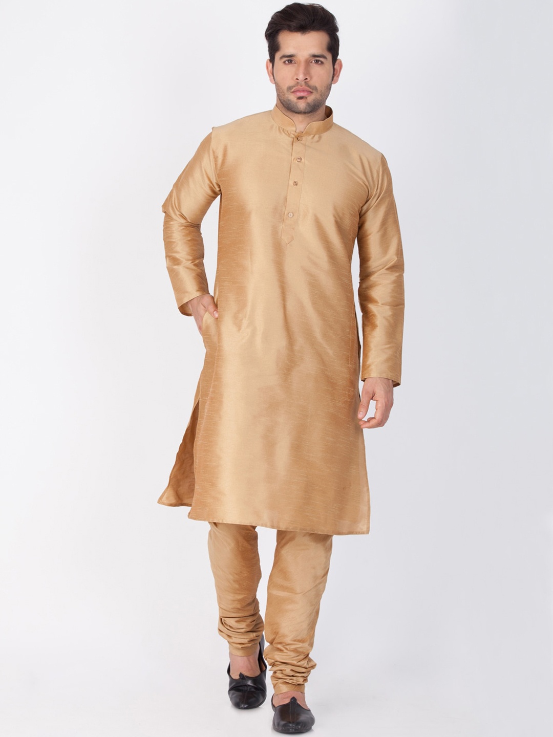 

VASTRAMAY Men Rose Gold Kurta with Churidar