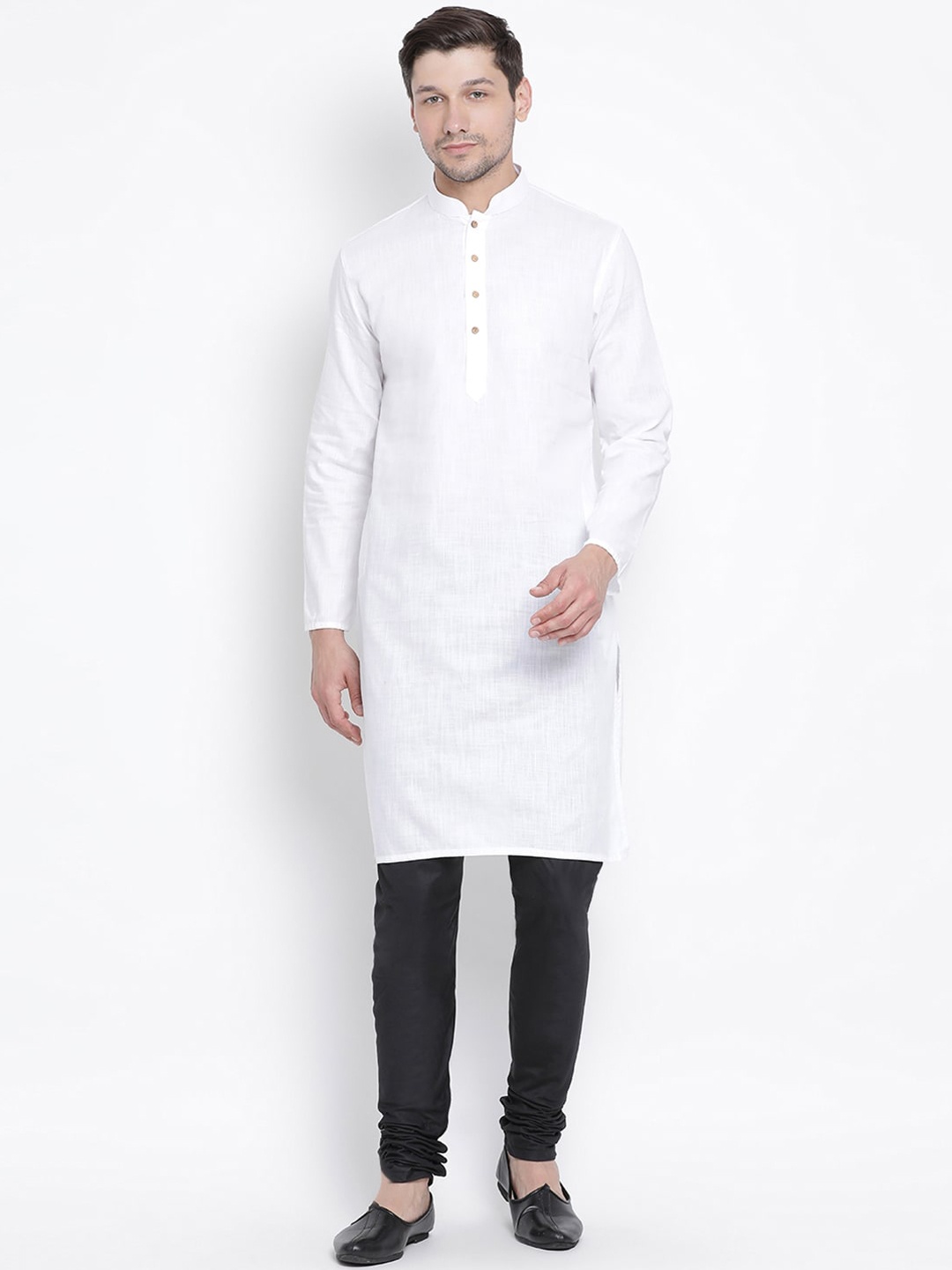 

VASTRAMAY Men White Kurta with Churidar