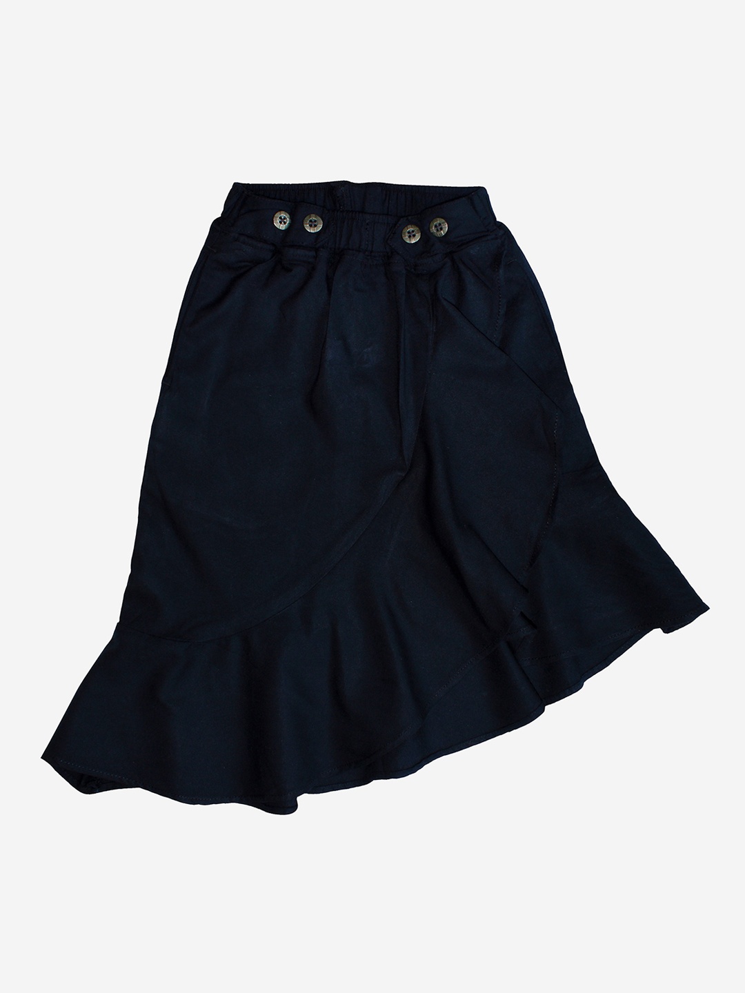 

KiddoPanti Girls Black Solid Denim Skirts