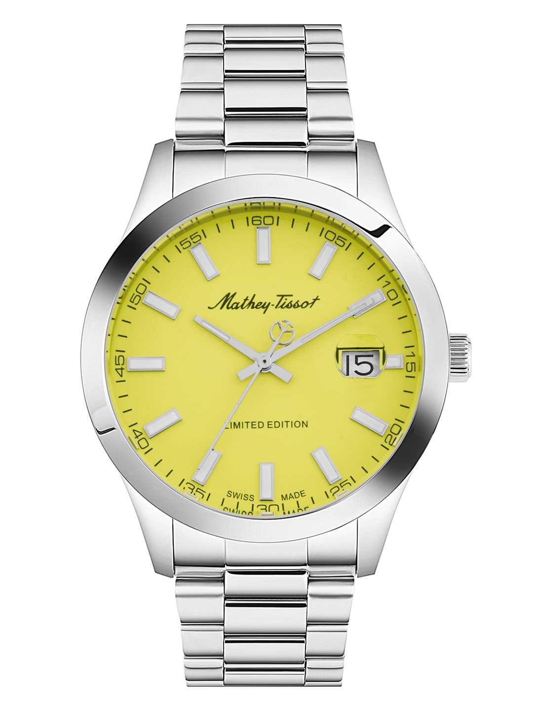 

Mathey-Tissot Men Yellow Swiss Made Brass Dial & Silver Toned Analogue Watch H451J