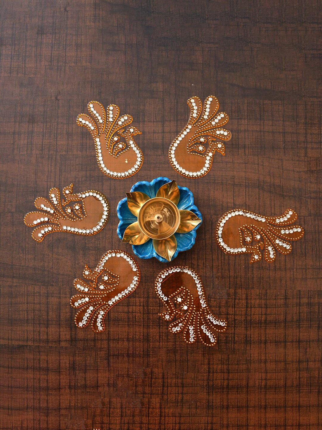 

Craftvatika Blue Kamal Diya