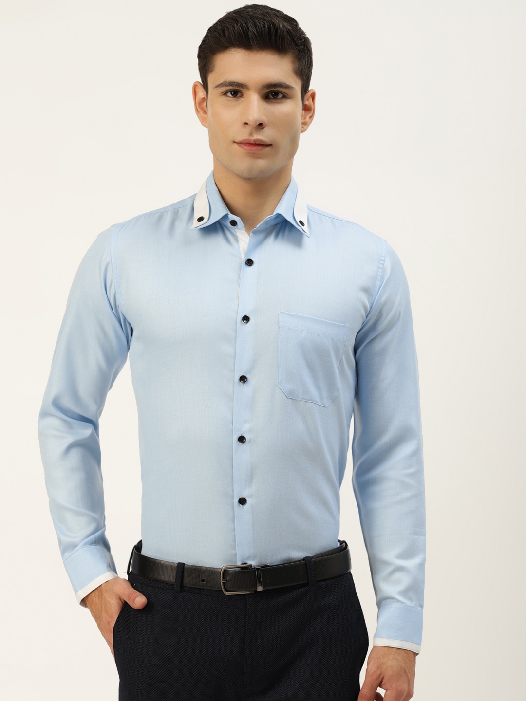 

JAINISH Men Blue Standard Formal Shirt