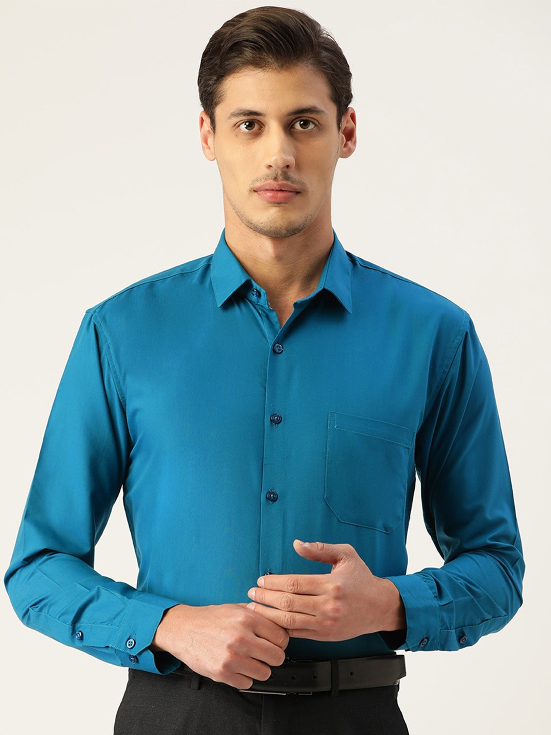 

JAINISH Men Blue Standard Formal Shirt