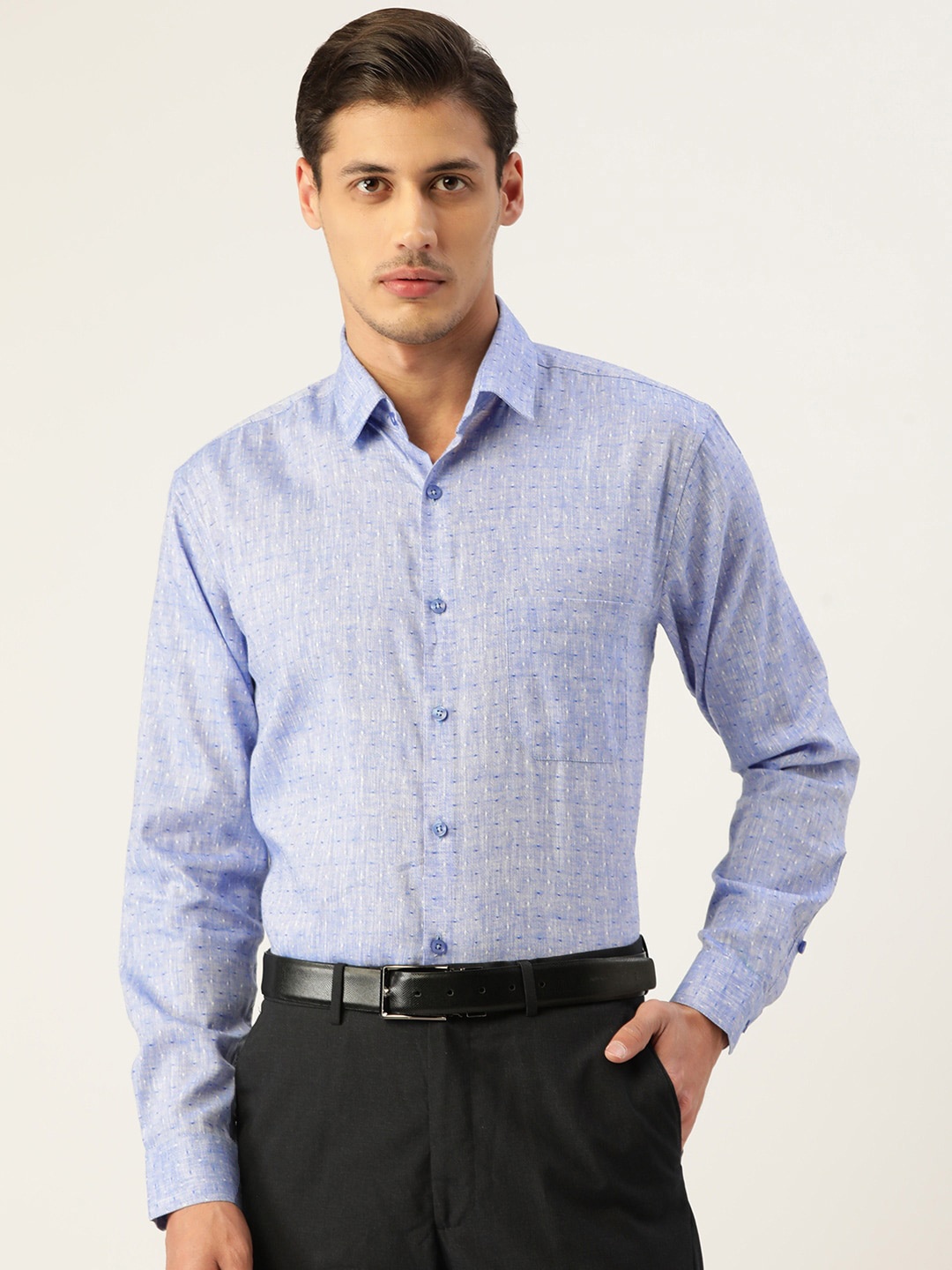 

JAINISH Men Blue Standard Formal Shirt