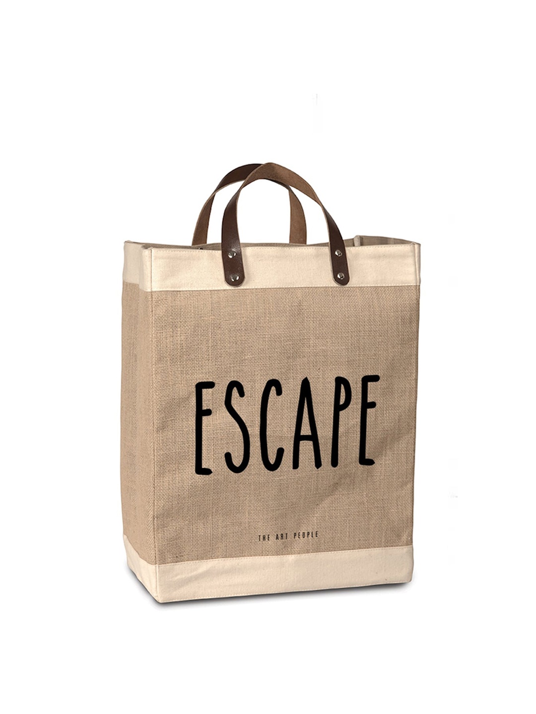 

The Art People Beige Oversized Shopper Tote Bag with Applique