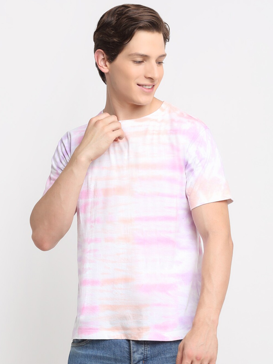 

Ennoble Men Multicoloured Tie & Dye T-shirt, Multi