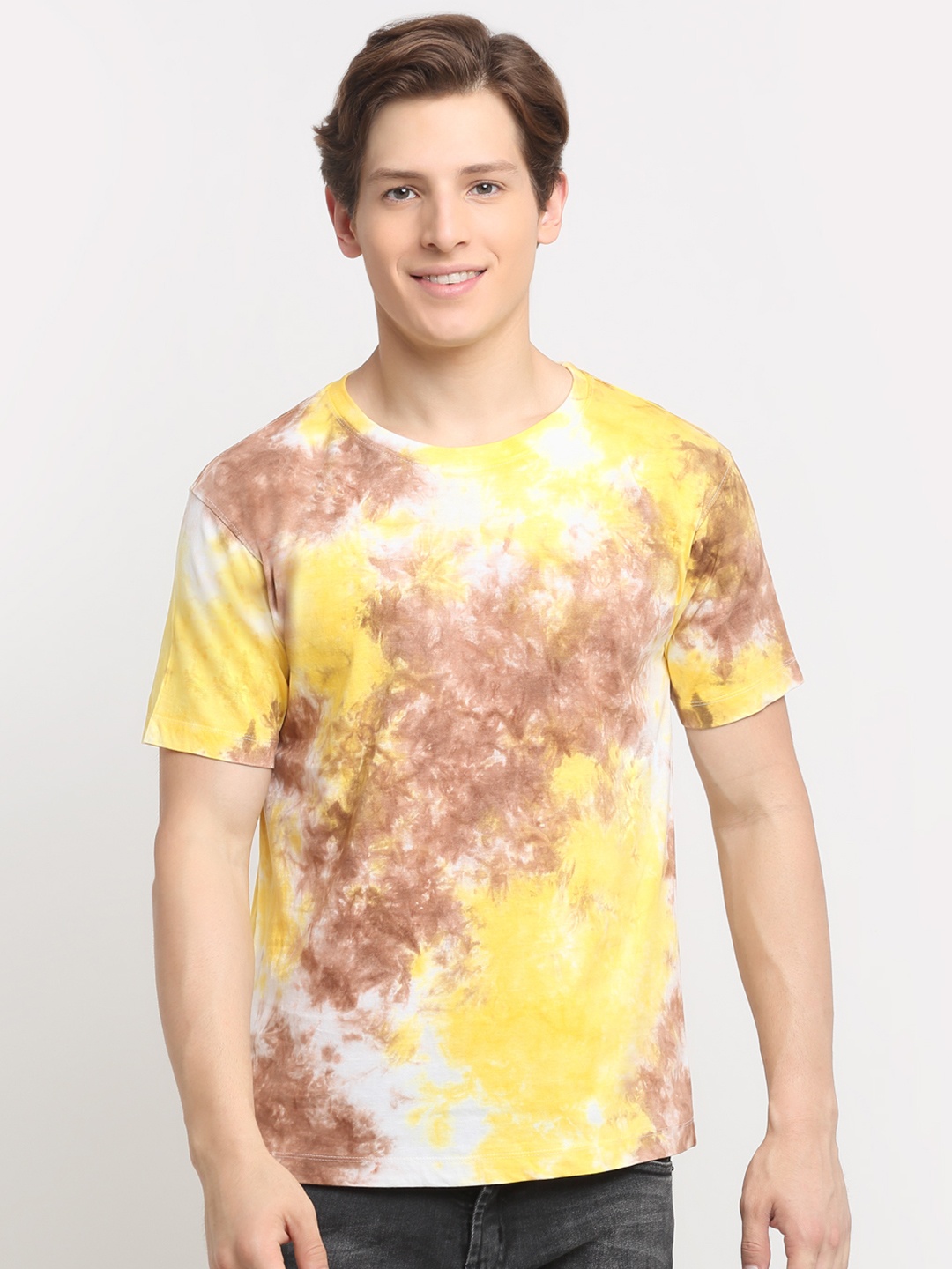 

Ennoble Men Multicoloured Tie & Dye Round neck T-shirt, Multi