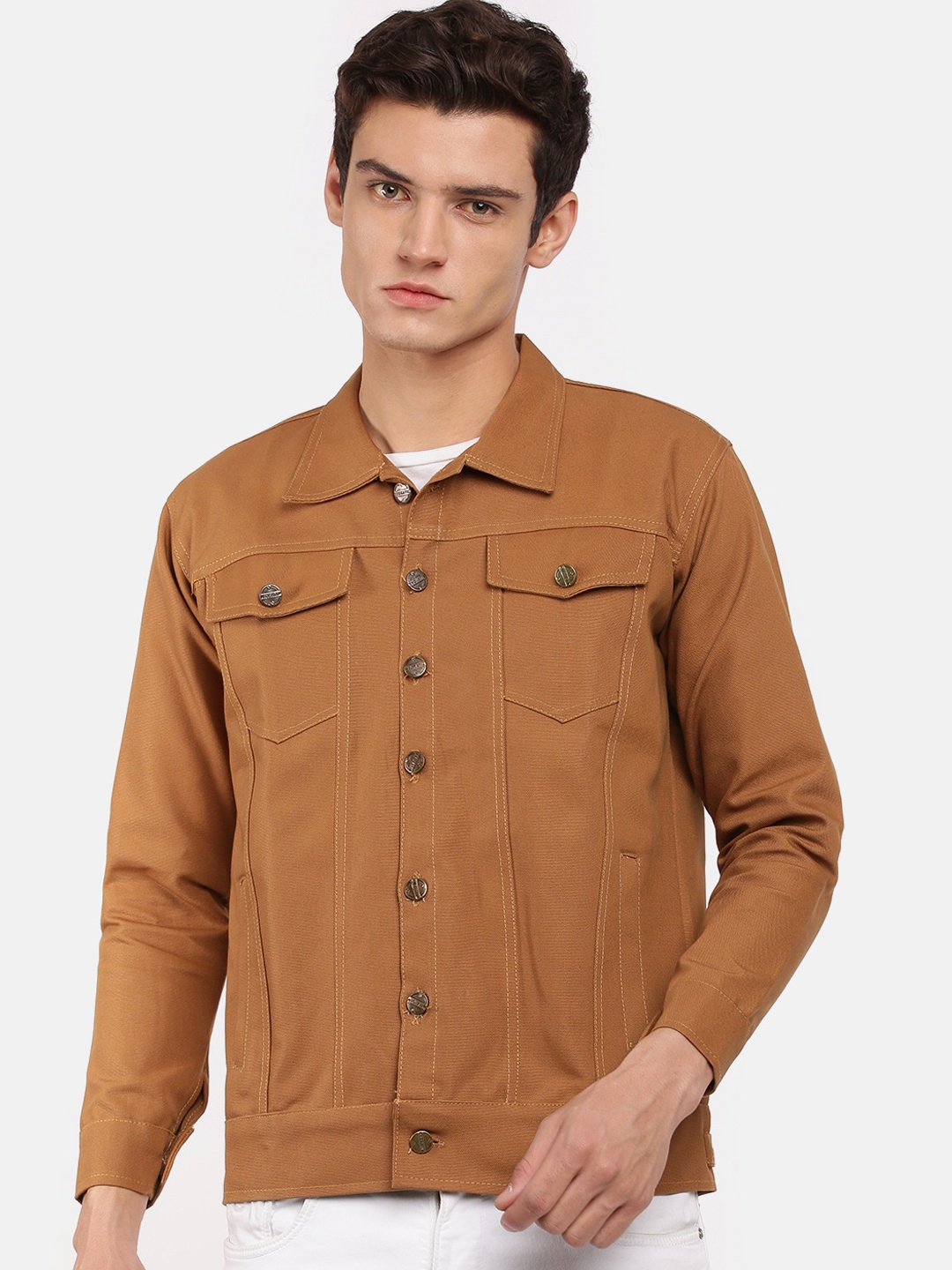

VOXATI Men Mustard Denim Jacket