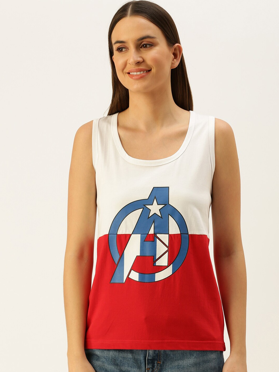 

JUNEBERRY Women White Typography Avengers Printed T-shirt