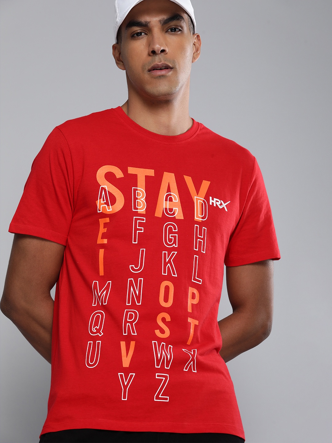 

HRX by Hrithik Roshan Men Red Pure Cotton Typography Printed Lifestyle T-shirt