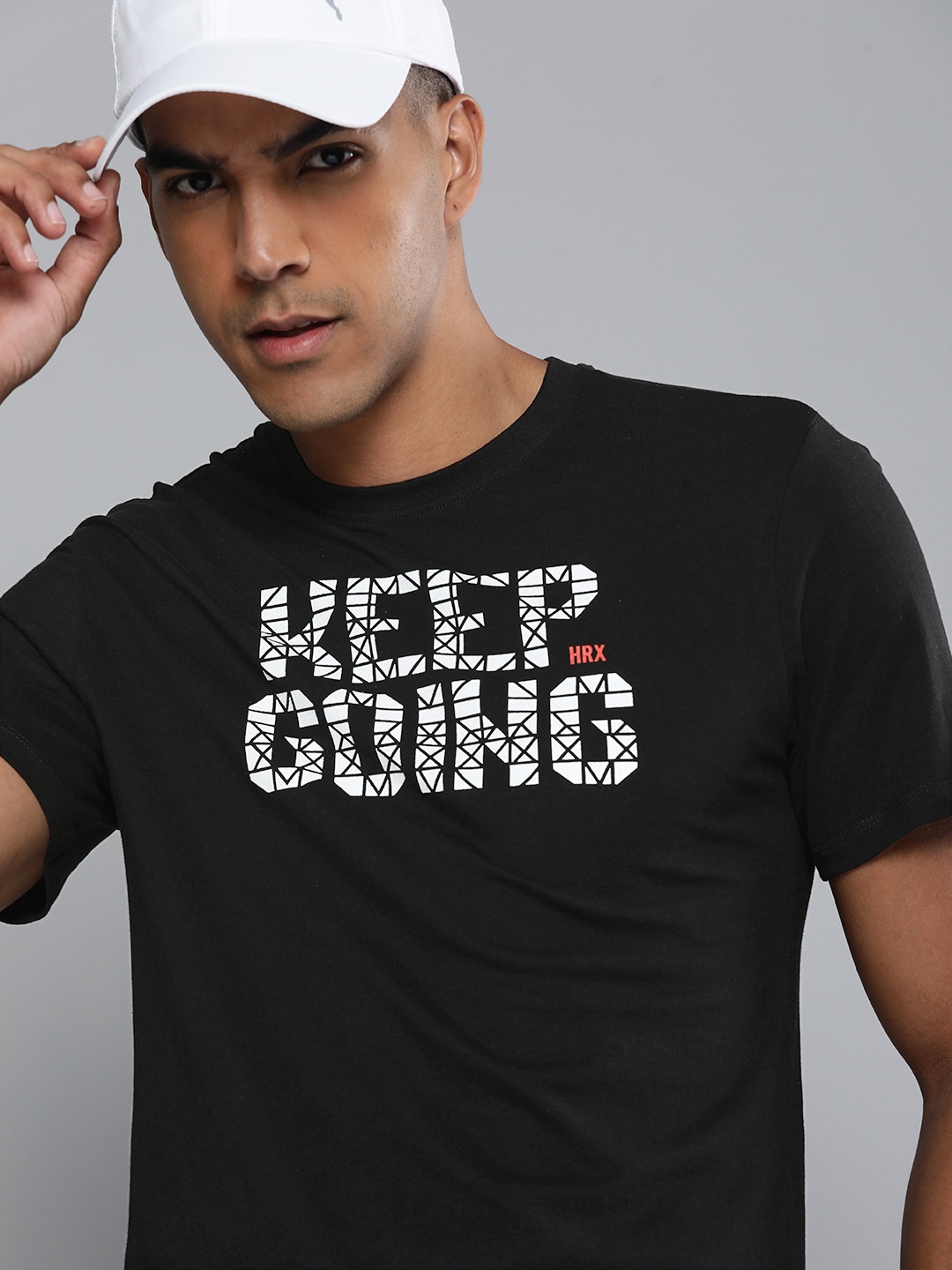 

HRX by Hrithik Roshan Men Black Typography Printed Cotton T-shirt