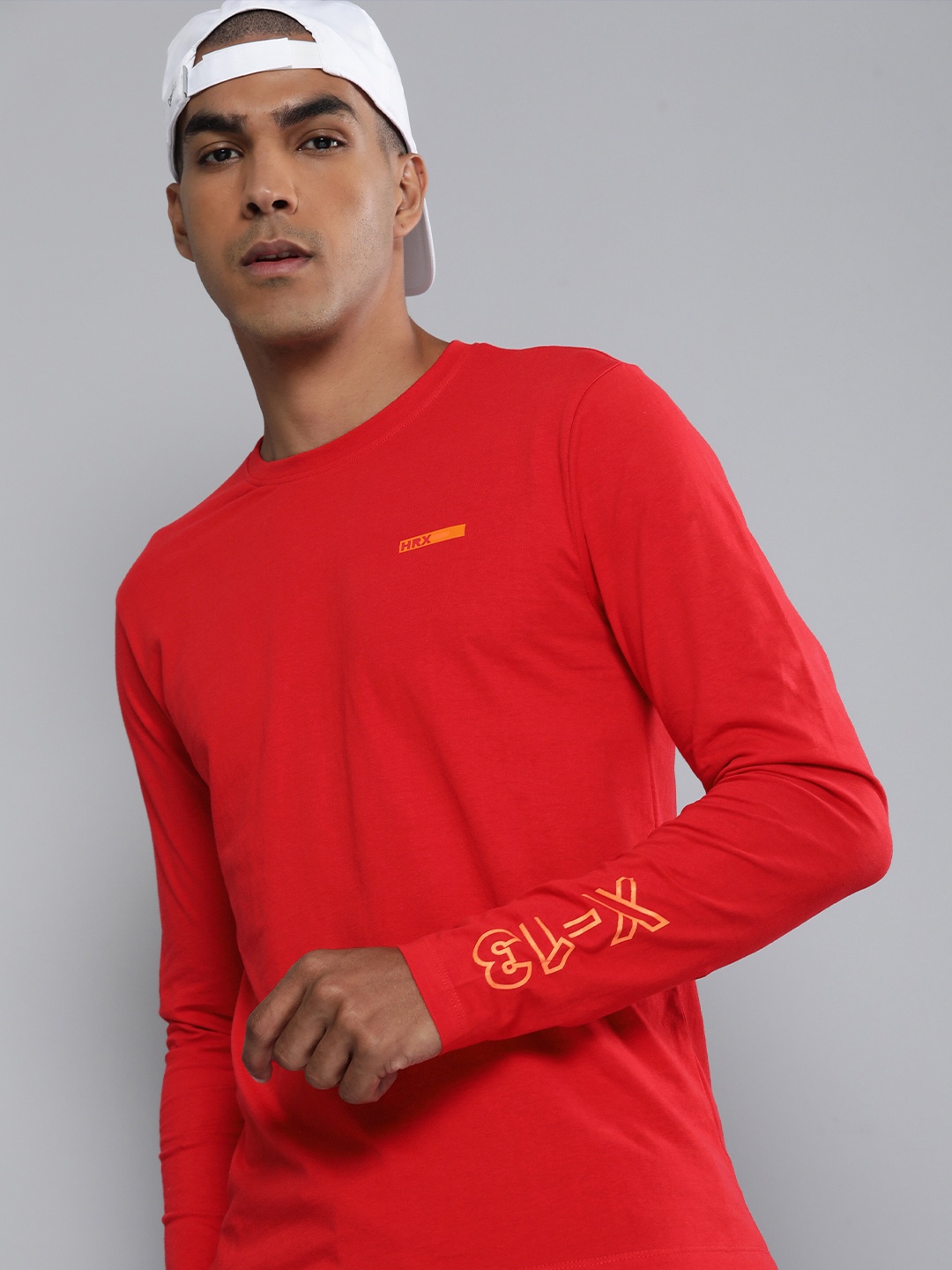 

HRX by Hrithik Roshan Men Red Printed Pure Cotton T-shirt