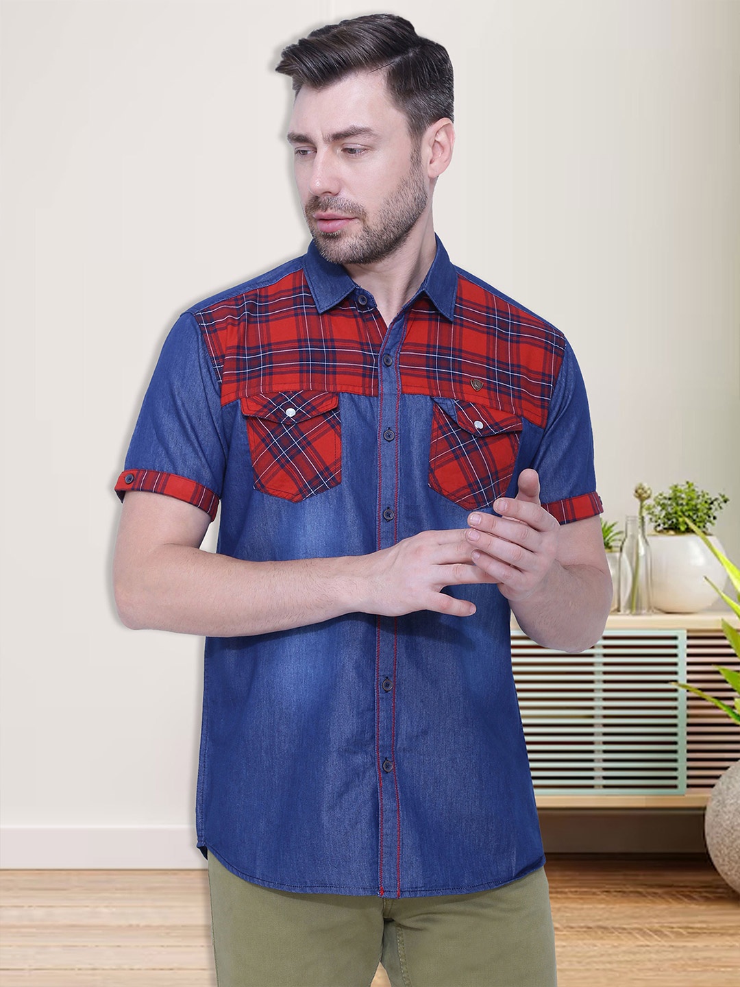 

Kuons Avenue Men Maroon Smart Slim Fit Checked Casual Shirt