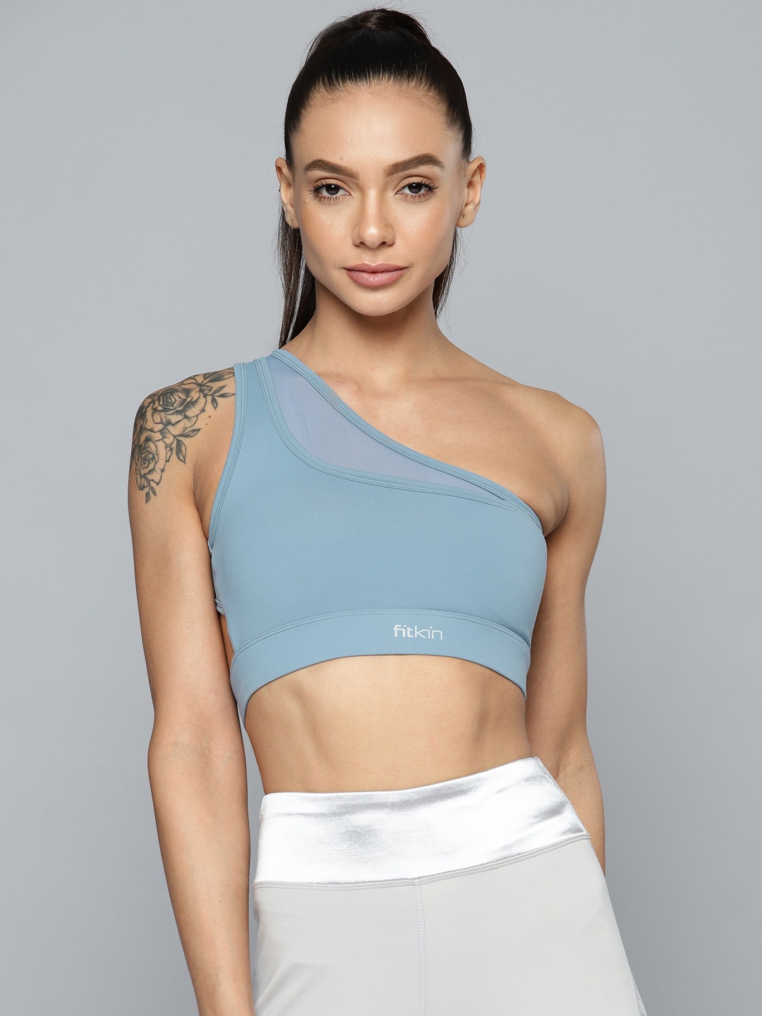 

Fitkin Blue One Shoulder Sports Bra B61-XS