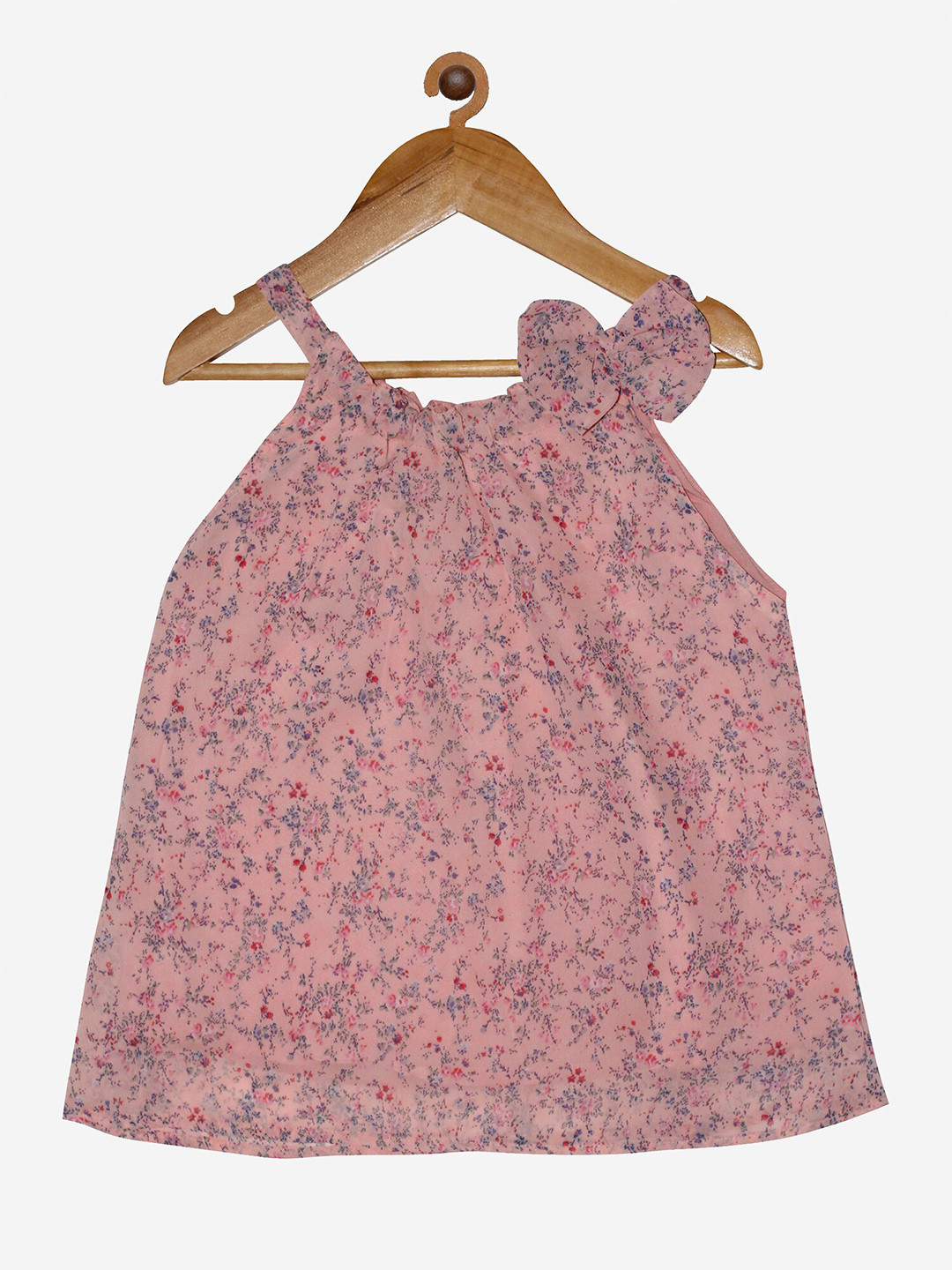 

KiddoPanti Pink Floral Print Georgette Top
