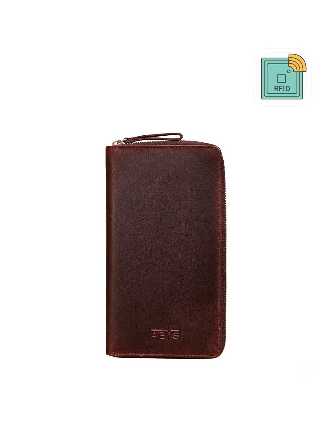 

ABYS Unisex Brown Textured Leather Passport Holder