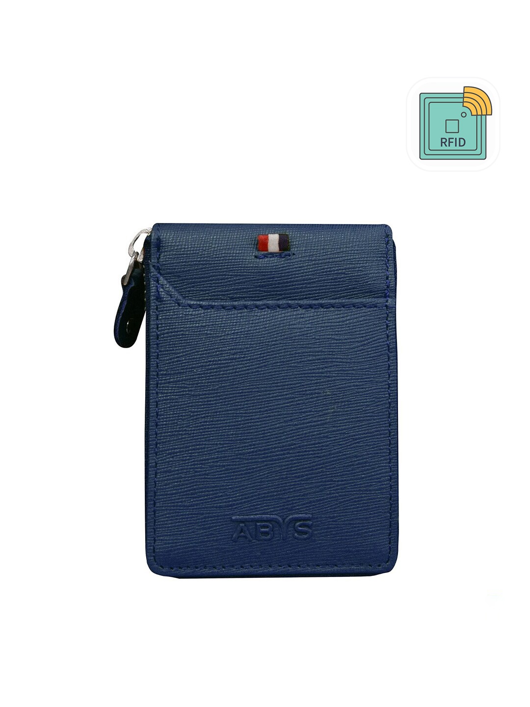 

ABYS Unisex Blue Textured Leather Card Holder