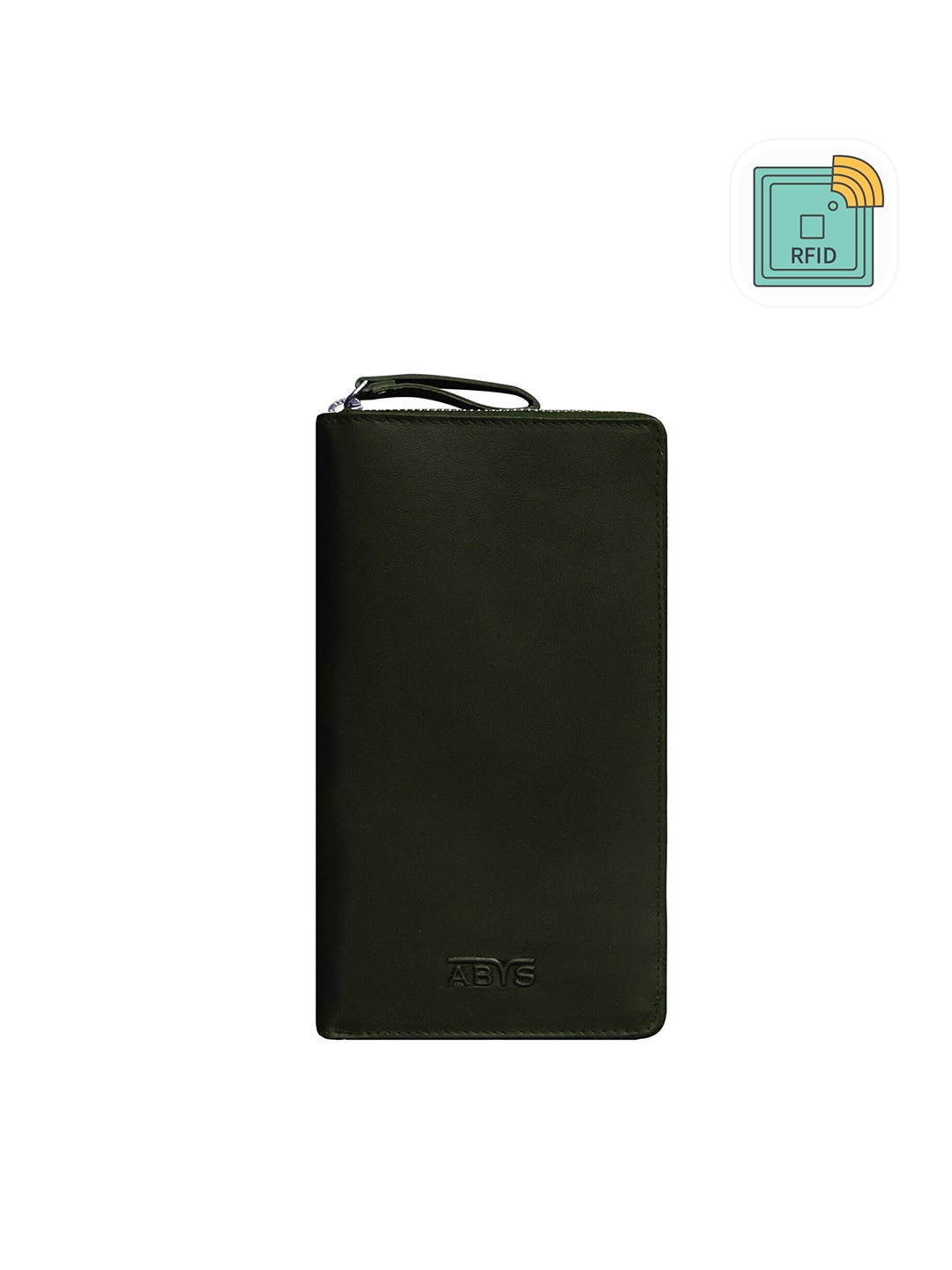 

ABYS Unisex Green Textured Leather Passport Holder