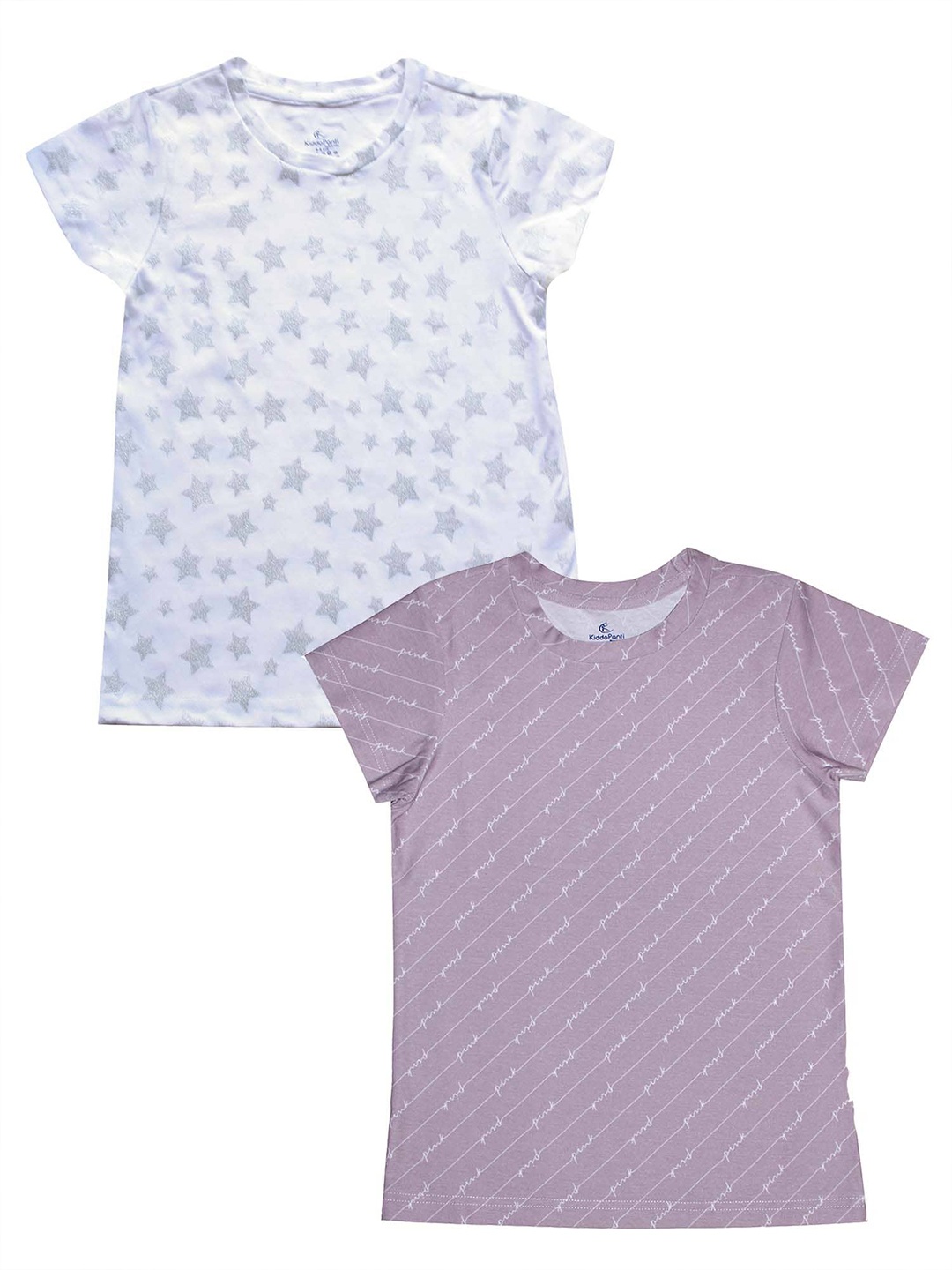 

KiddoPanti Girls White 2 Printed T-shirt
