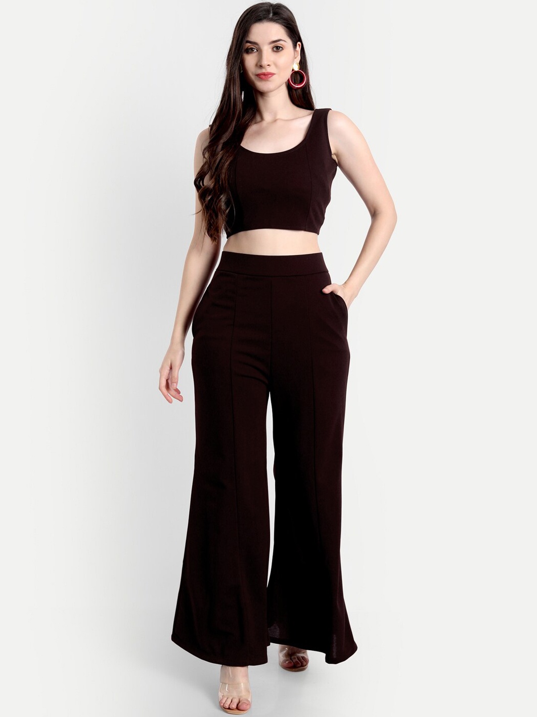 

BROADSTAR Women Maroon Top with Trousers