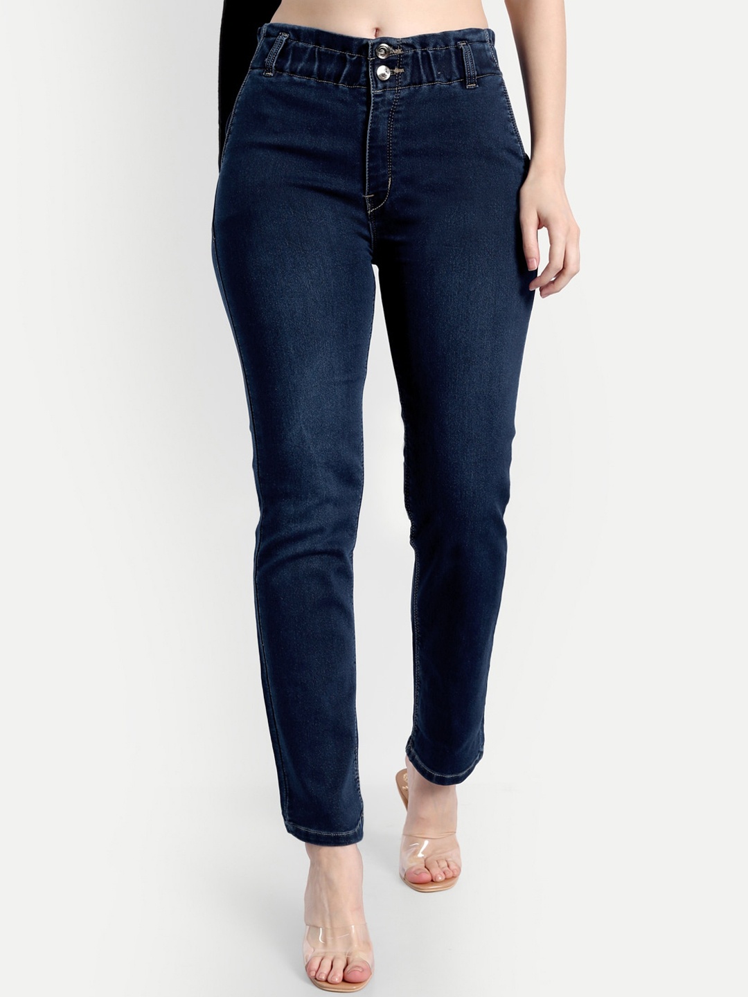 

Next One Women Navy Blue Comfort Skinny Fit High-Rise Stretchable Jeans