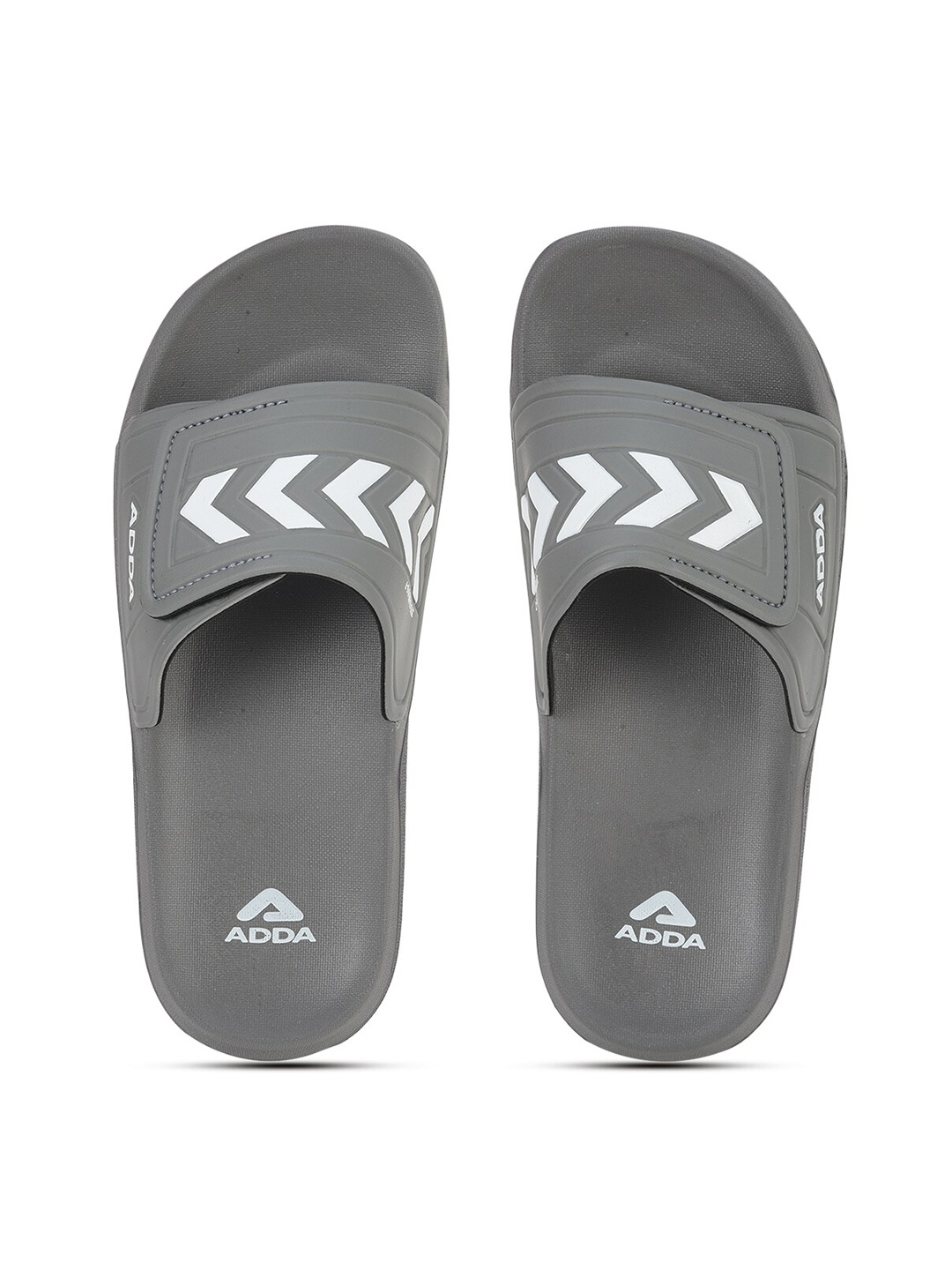 

Adda Men Grey & White Rubber Sliders