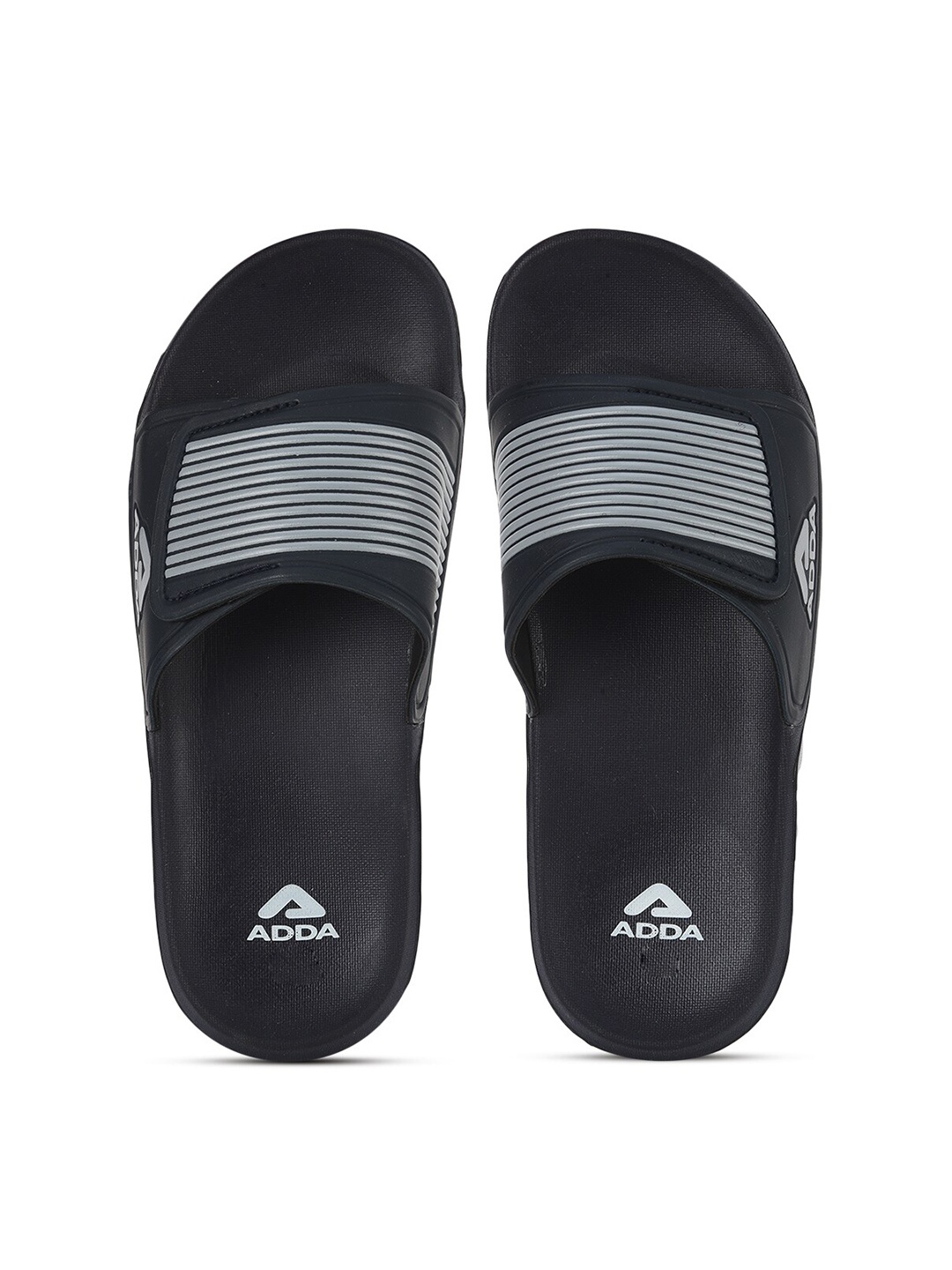

Adda Men Navy Blue & White Striped Rubber Sliders