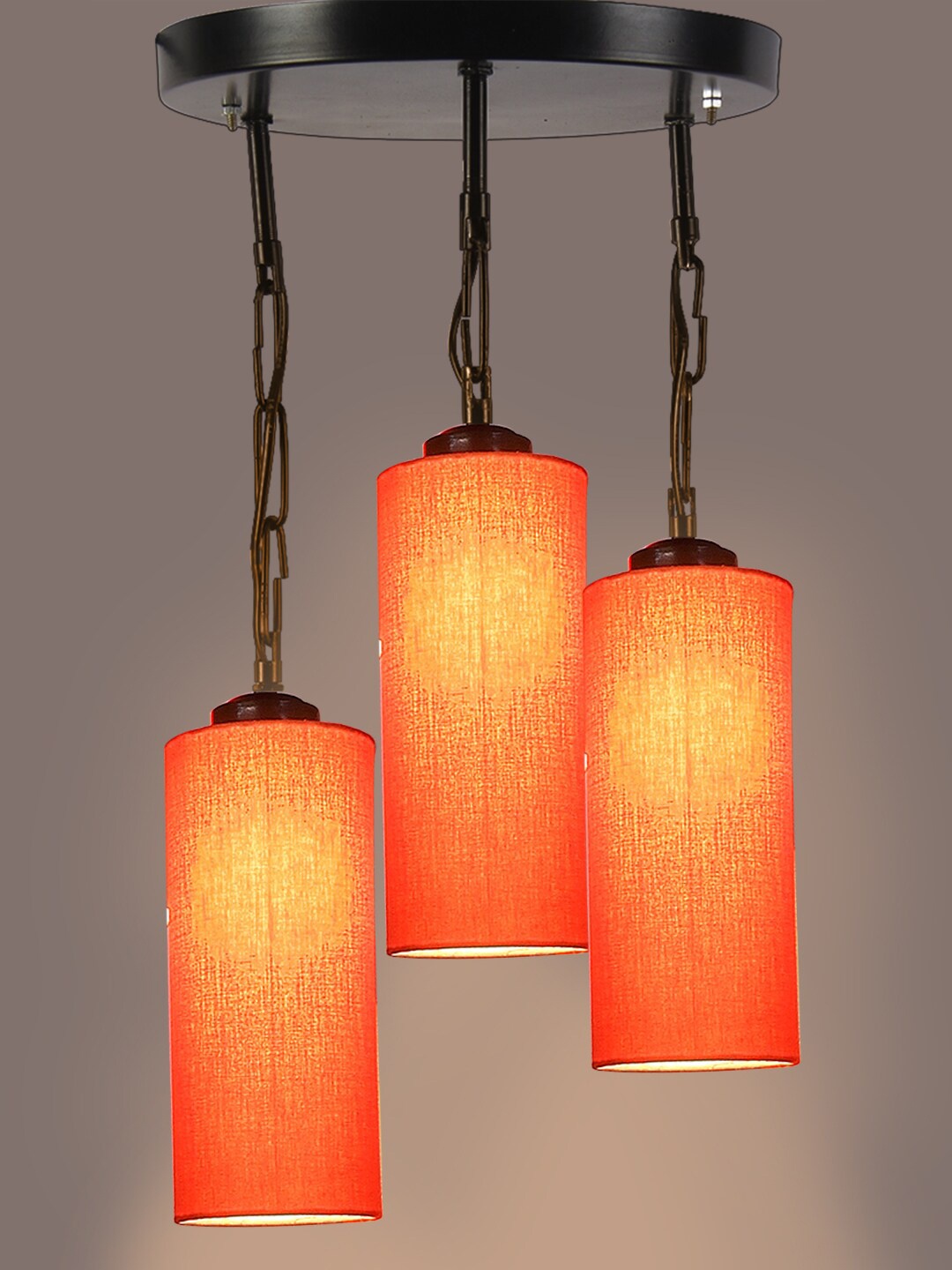 

Devansh Orange Cylindrical Drum Cluster Ceiling Lamp