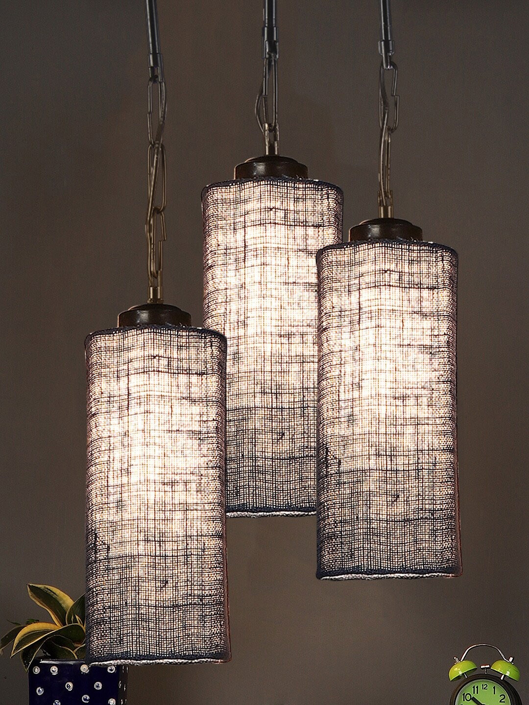 

Devansh Blue Jute Cylindrical Cluster Hanging Lamp
