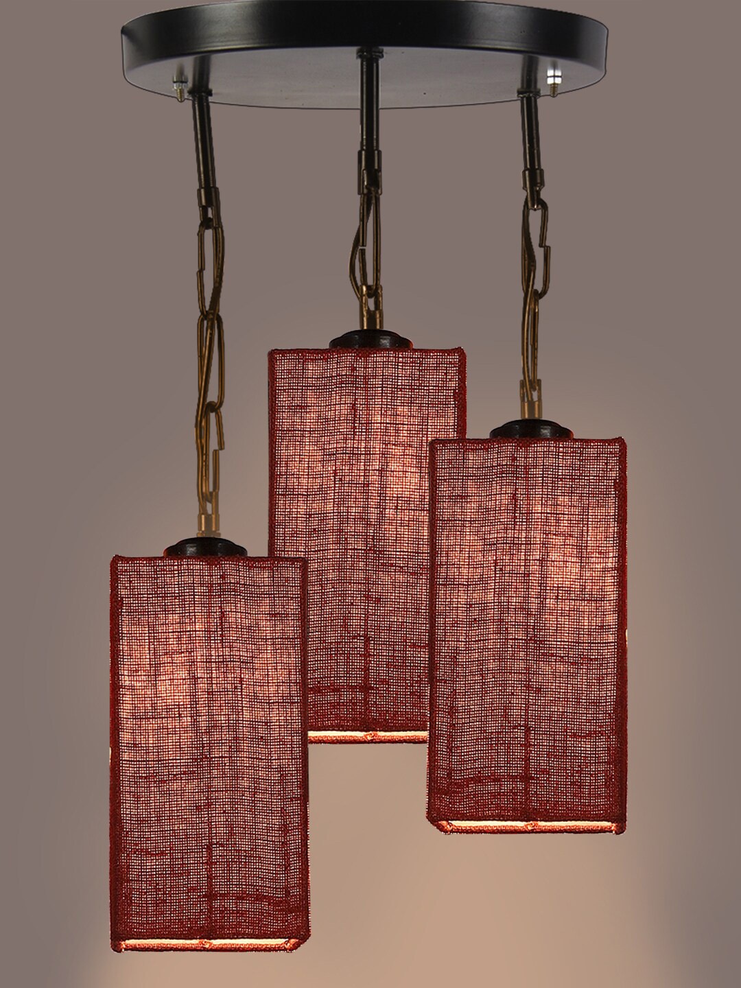 

Devansh Maroon Jute Square Hanging Lamp