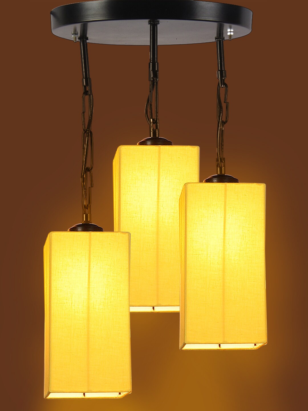 

Devansh Yellow Cotton Square Cluster Hanging Lamp