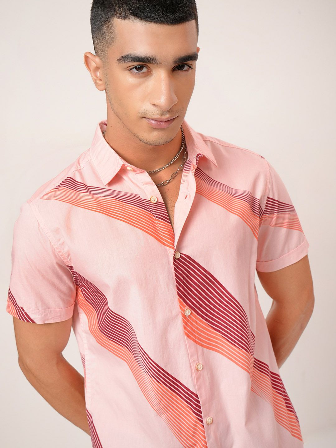 

HIGHLANDER Men Pink Slim Fit Casual Shirt