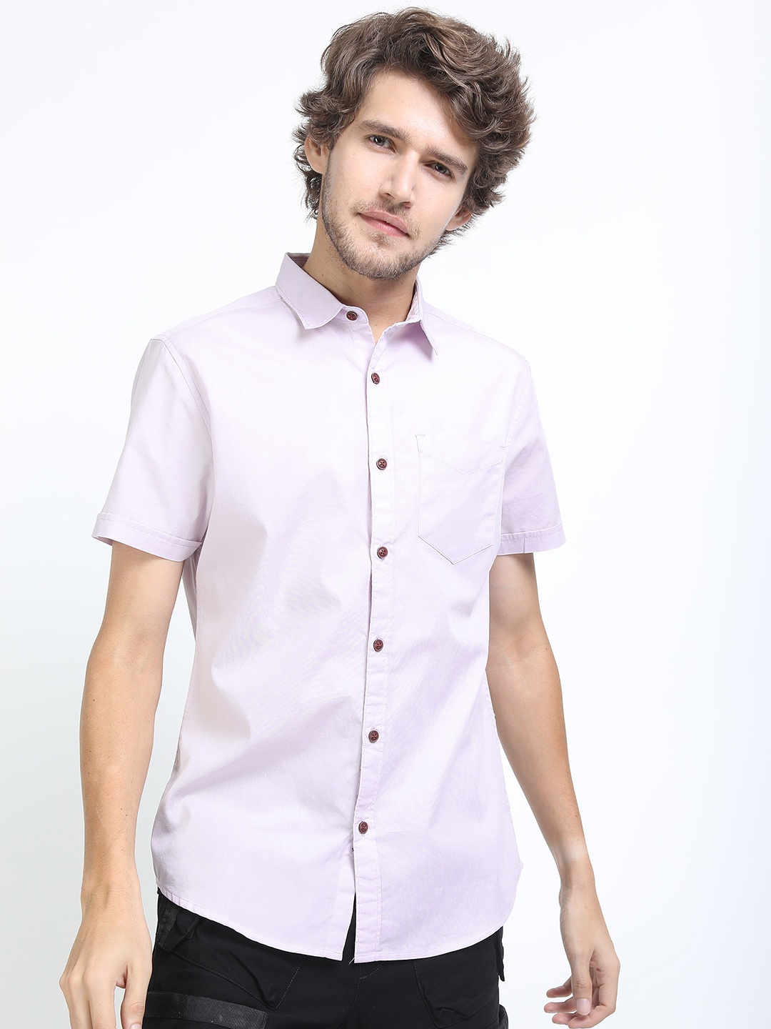 

HIGHLANDER Men Pink Slim Fit Printed Casual Shirt