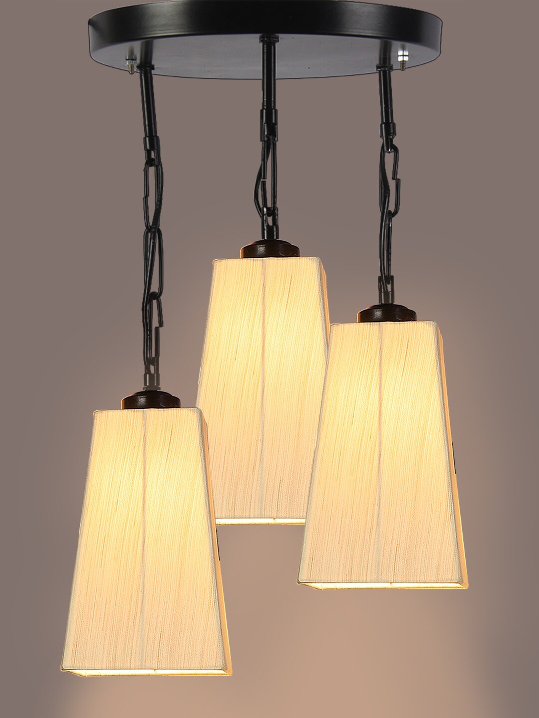 

Devansh Off-White Pyramid Drum Cluster Ceiling Lamp
