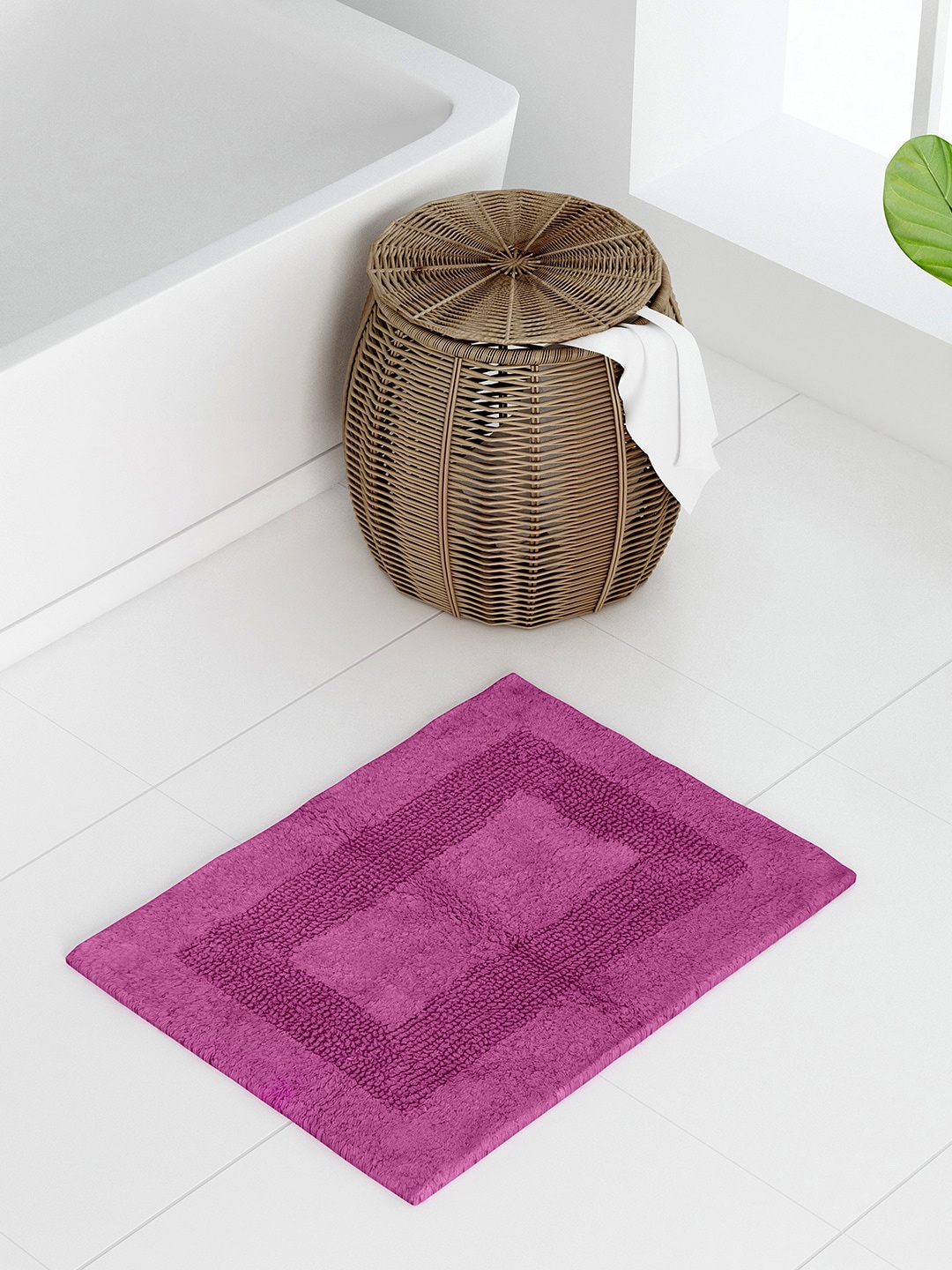 

Raymond Home Purple Solid Cotton Bath Mat