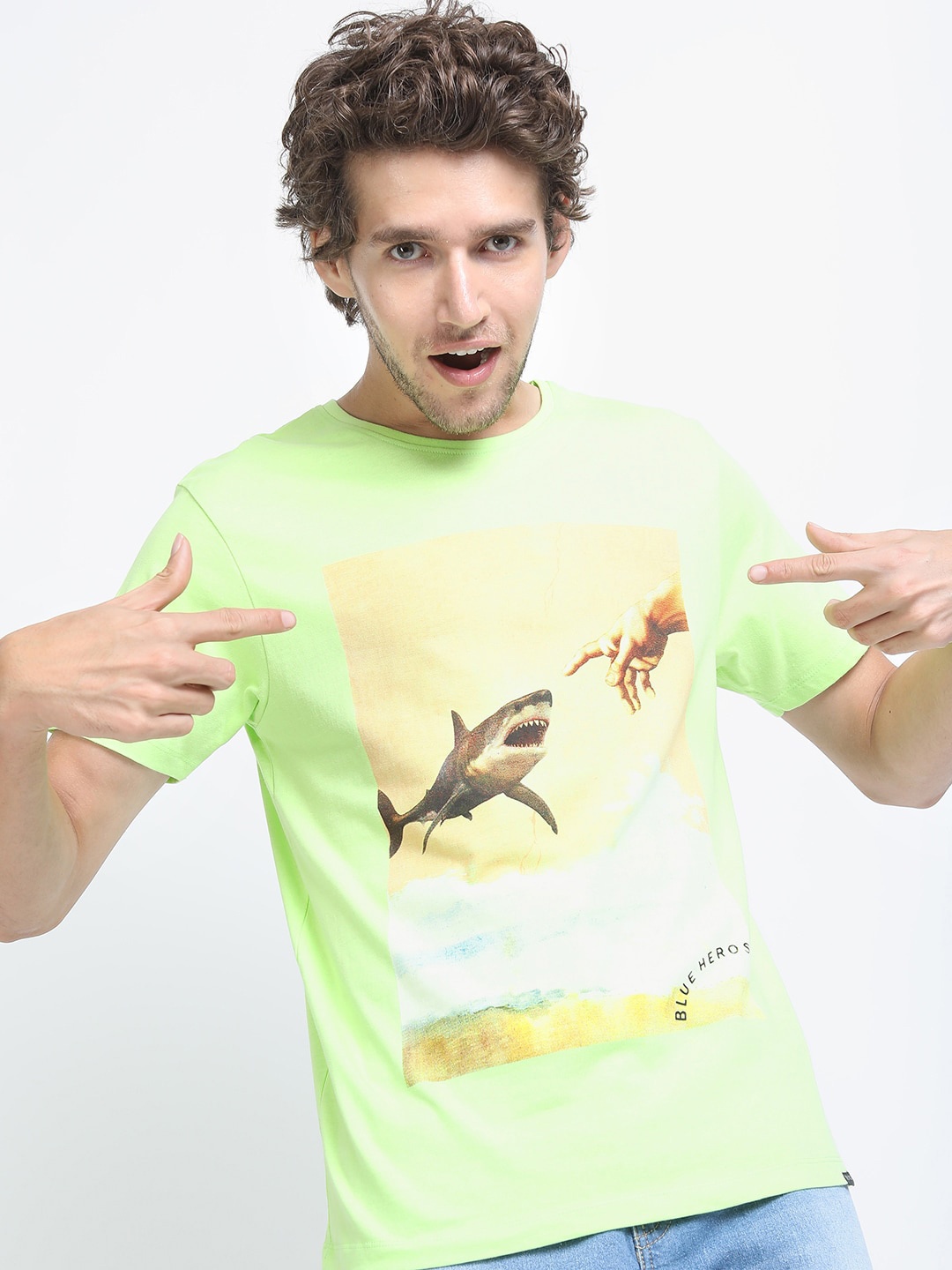 

KETCH Men Green Printed Slim Fit T-shirt