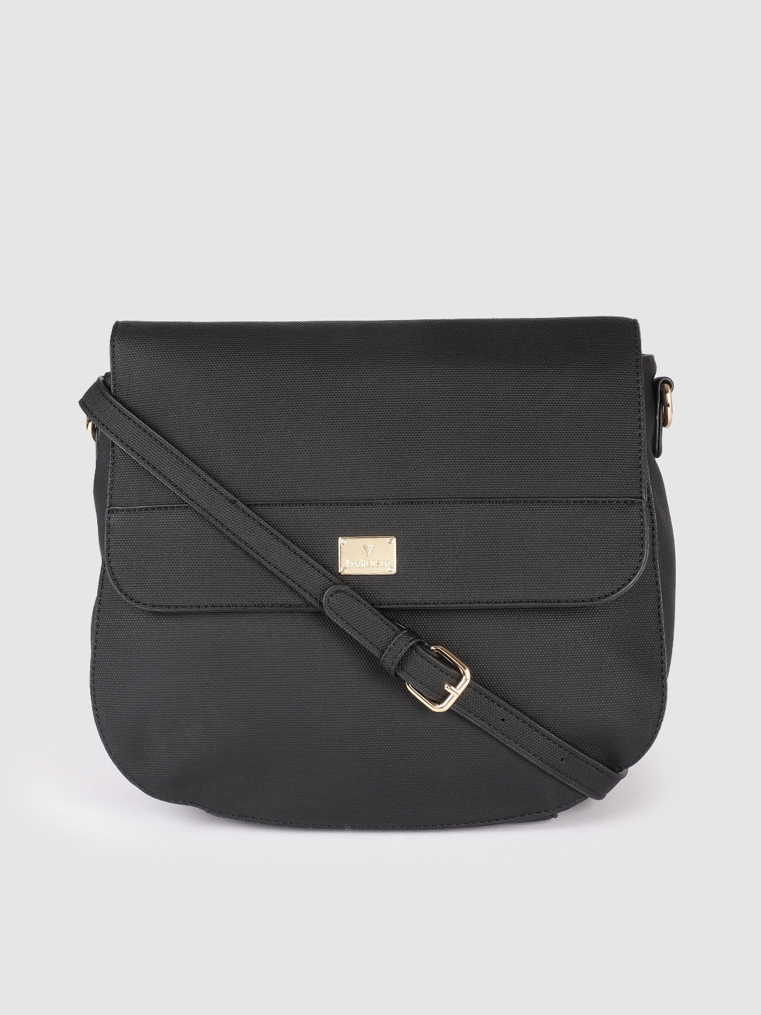 

Van Heusen Women Black Textured PU Structured Sling Bag