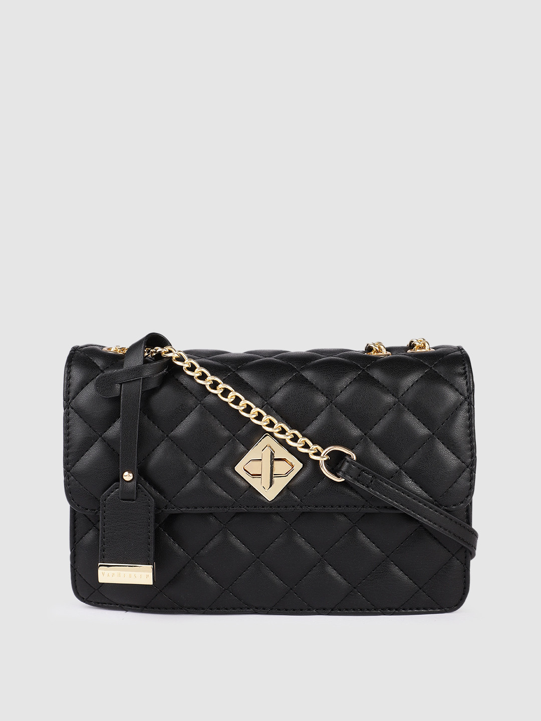 

Van Heusen Women Black Quilted Sling Bag