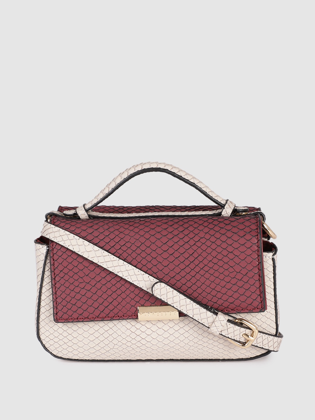 

Van Heusen Women White Animal Printed PU Structured Satchel