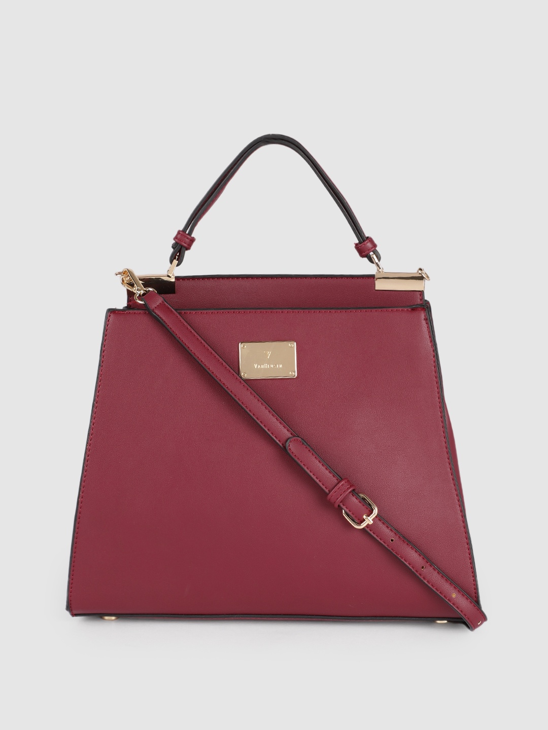 

Van Heusen Women Burgundy PU Structured Handheld Bag