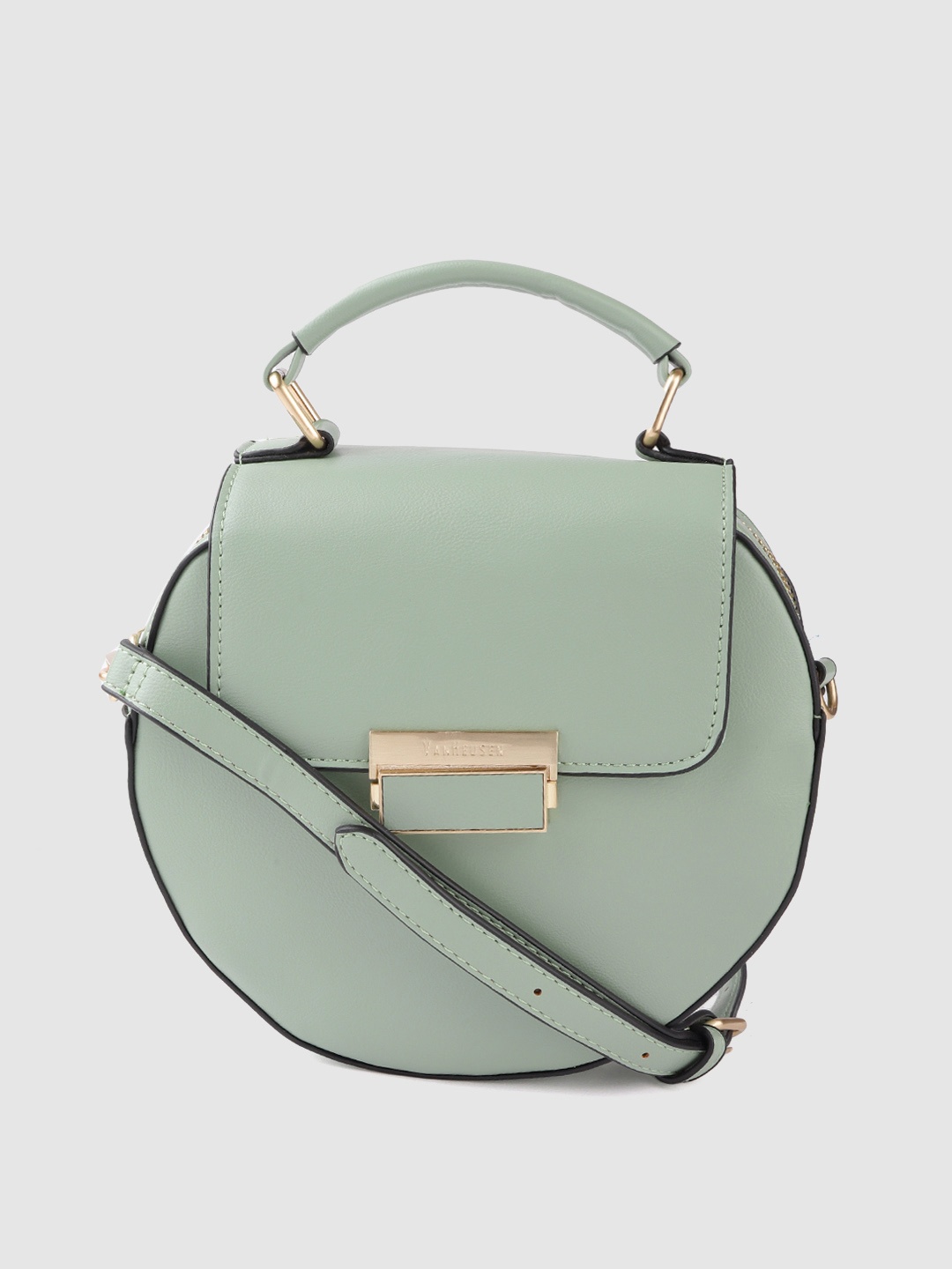 

Van Heusen Women Sage Green Solid Structured Sling Bag