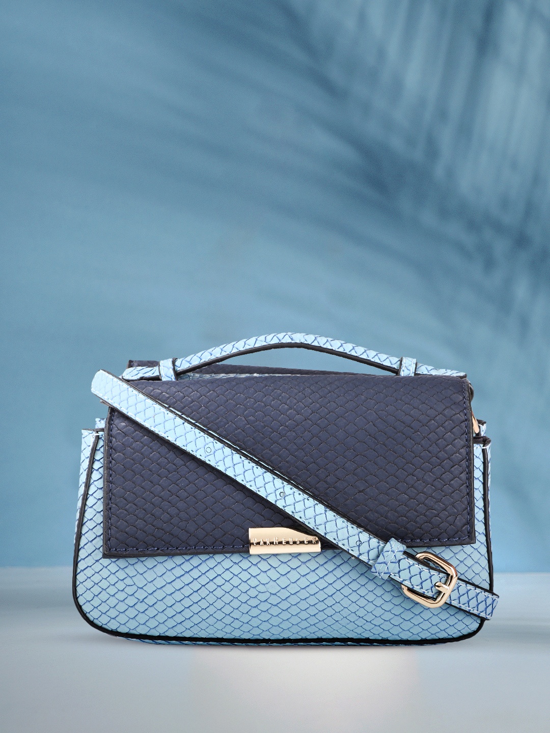 

Van Heusen Blue Textured Structured Satchel