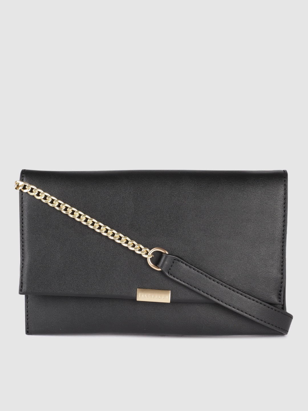 

Van Heusen Women Black Solid Structured Sling Bag