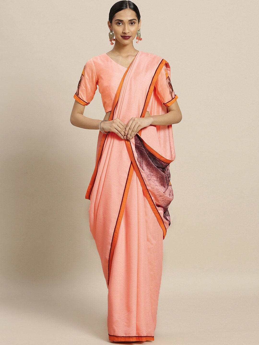 

Shaily Peach-Coloured Pure Georgette Saree