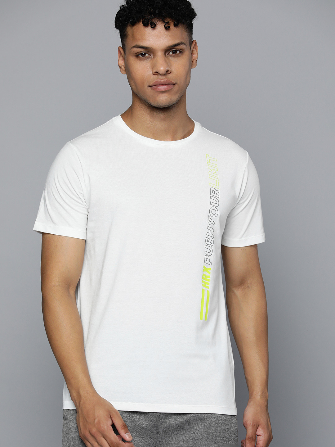

HRX By Hrithik Roshan Training Men Antimicrobial Brand Carrier T-shirt, White