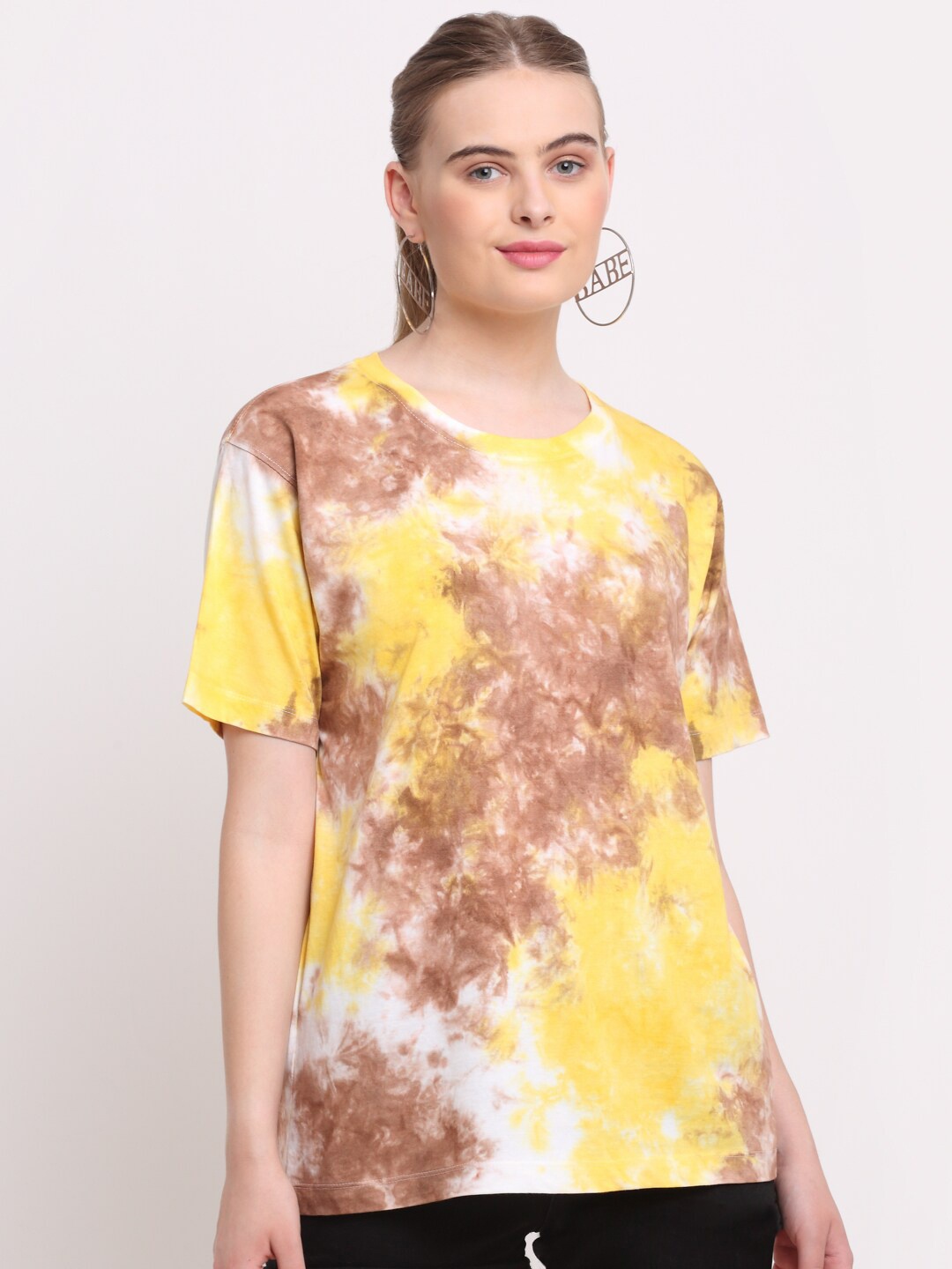 

Ennoble Women Multicoloured Tie and Dye T-shirt, Multi